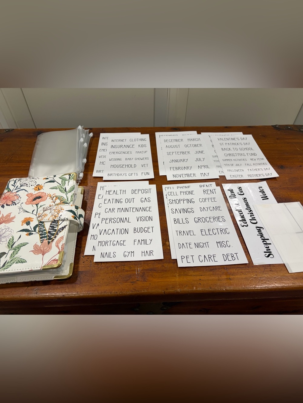 Floral Leather Planner with Monthly & Budget Sticker Set
